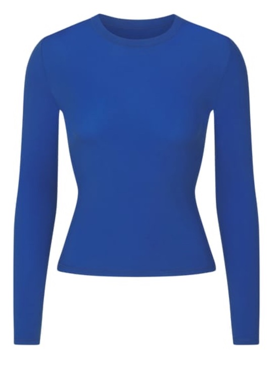 SKIMS Tops - SKIMS Fits Everybody Long Sleeve T-Shirt in Sapphire Blue